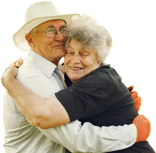 Smiling couple reviewing Medicare information together